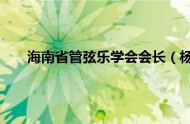 海南省管弦乐学会会长（杨晓波 海南省音乐家协会会员）