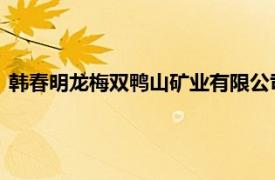 韩春明龙梅双鸭山矿业有限公司东荣二矿二车间班组长、技术员