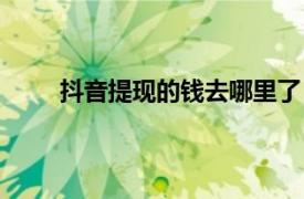 抖音提现的钱去哪里了（抖音提现的钱去哪儿了）