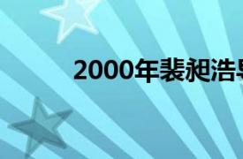 2000年裴昶浩导演了一部剧情片