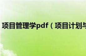 项目管理学pdf（项目计划与控制 2008年版孙军主编图书）