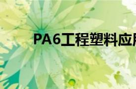 PA6工程塑料应用（PA6工程塑料）