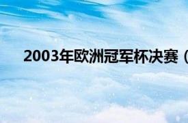 2003年欧洲冠军杯决赛（2003年欧洲冠军联赛决赛）