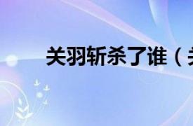 关羽斩杀了谁（关羽最后被谁斩了）