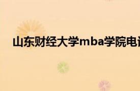 山东财经大学mba学院电话（山东财经大学MBA学院）