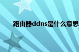 路由器ddns是什么意思（路由器刷dd是什么意思）