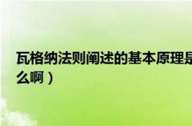 瓦格纳法则阐述的基本原理是什么（瓦格纳法则的基本原理是什么啊）