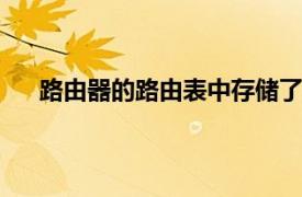 路由器的路由表中存储了什么对应关系,其作用是什么