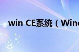 win CE系统（Windows CE嵌入式系统）