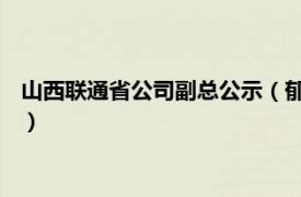 山西联通省公司副总公示（郁红 中国联通山西省分公司业务主管）