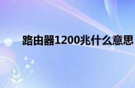 路由器1200兆什么意思（路由器1200m什么意思）