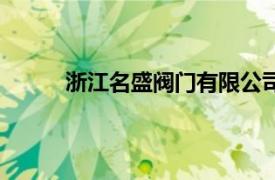 浙江名盛阀门有限公司（杭州盛名电磁阀门厂）