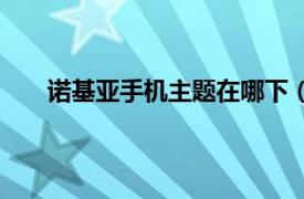 诺基亚手机主题在哪下（诺基亚手机主题怎样更换）