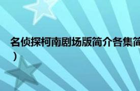 名侦探柯南剧场版简介各集简介（《名侦探柯南》OVA剧集列表）