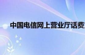 中国电信网上营业厅话费充值（中国电信网上营业厅）