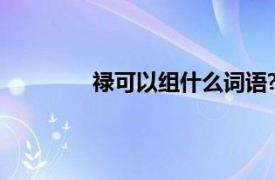 禄可以组什么词语?（禄可以组什么词语）