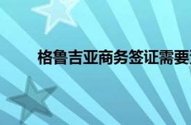 格鲁吉亚商务签证需要资料（格鲁吉亚商务签证）