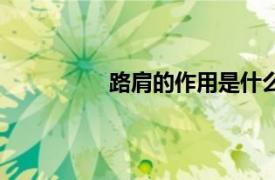 路肩的作用是什么（路肩作用是什么）