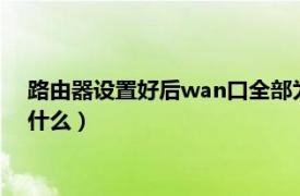 路由器设置好后wan口全部为零（路由器WAN口状态为零是为什么）