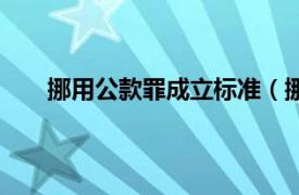 挪用公款罪成立标准（挪用公款罪立案标准是什么）