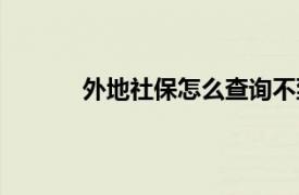 外地社保怎么查询不到（外地社保怎么查询）