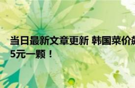 当日最新文章更新 韩国菜价飙涨中国泡菜成救兵 韩国白菜涨到45元一颗！