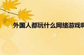 外国人都玩什么网络游戏啊（外国人都玩什么网络游戏）