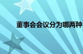 董事会会议分为哪两种（董事会会议形式有几种）