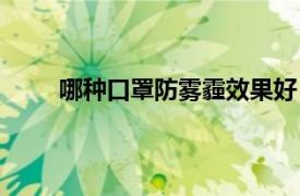 哪种口罩防雾霾效果好（什么样的防雾霾口罩好）