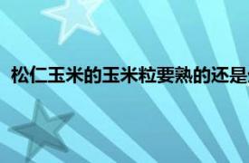 松仁玉米的玉米粒要熟的还是生的（松仁玉米中玉米是生的吗）