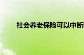 社会养老保险可以中断吗（养老保险可以中断吗）