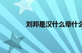 刘邦是汉什么帝什么人（刘邦是汉什么帝）