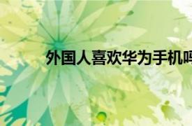 外国人喜欢华为手机吗（外国人用华为手机吗）