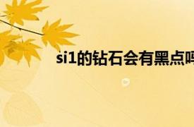 si1的钻石会有黑点吗（钻石si1瑕疵可见吗）