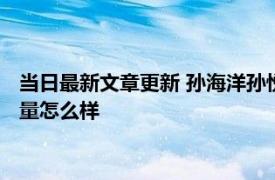 当日最新文章更新 孙海洋孙悦新书回家有电子版吗出书收入及销量怎么样