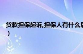 贷款担保起诉,担保人有什么后果（贷款担保人的法律后果有哪些）