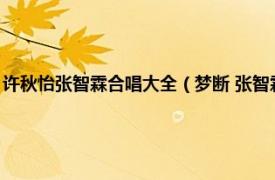 许秋怡张智霖合唱大全（梦断 张智霖、许秋怡演唱歌曲相关内容简介介绍）