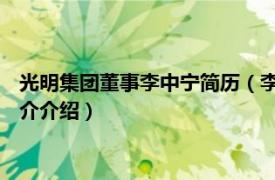 光明集团董事李中宁简历（李中宁 光明集团副董事长相关内容简介介绍）