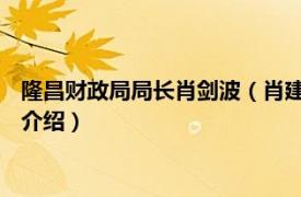 隆昌财政局局长肖剑波（肖建波 隆昌市财政局局长相关内容简介介绍）