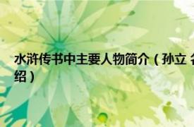 水浒传书中主要人物简介（孙立 名著《水浒传》中的人物相关内容简介介绍）