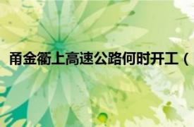 甬金衢上高速公路何时开工（甬金衢上高速相关内容简介介绍）