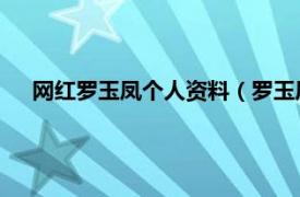 网红罗玉凤个人资料（罗玉凤 网络红人相关内容简介介绍）