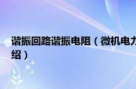 谐振回路谐振电阻（微机电力谐振诊断消除装置相关内容简介介绍）