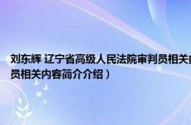 刘东辉 辽宁省高级人民法院审判员相关内容简介介绍（刘东辉 辽宁省高级人民法院审判员相关内容简介介绍）