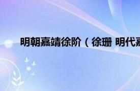 明朝嘉靖徐阶（徐珊 明代嘉靖朝官员相关内容简介介绍）