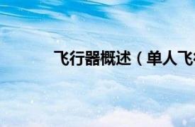 飞行器概述（单人飞行器相关内容简介介绍）