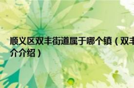 顺义区双丰街道属于哪个镇（双丰街道 北京市顺义区双丰街道相关内容简介介绍）