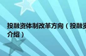 投融资体制改革方向（投融资体制改革：何去何从相关内容简介介绍）