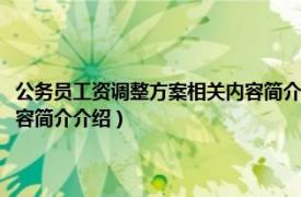 公务员工资调整方案相关内容简介介绍怎么写（公务员工资调整方案相关内容简介介绍）