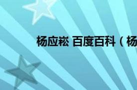 杨应崧 百度百科（杨海崧相关内容简介介绍）